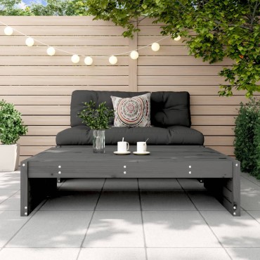 vidaXL Υποπόδιο Κήπου Γκρι 120x80cm από Μασίφ Ξύλο Πεύκου 1 τεμ. Γωνιακός