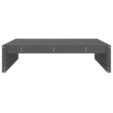 vidaXL Υποπόδιο Κήπου Γκρι 120x80cm από Μασίφ Ξύλο Πεύκου 1 τεμ. Γωνιακός