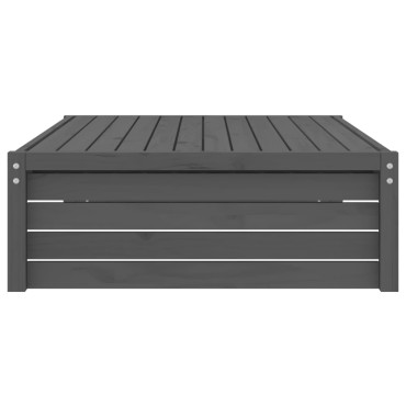 vidaXL Υποπόδιο Κήπου Γκρι 120x80cm από Μασίφ Ξύλο Πεύκου 1 τεμ. Γωνιακός