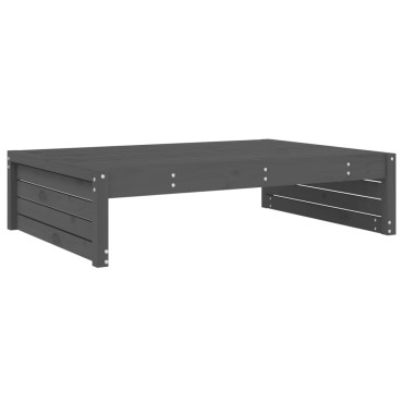 vidaXL Υποπόδιο Κήπου Γκρι 120x80cm από Μασίφ Ξύλο Πεύκου 1 τεμ. Γωνιακός