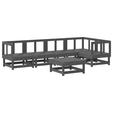 vidaXL Σαλόνι Κήπου 6 τεμ. Γκρι από Ξύλο Πεύκου 61x60,5x62cm