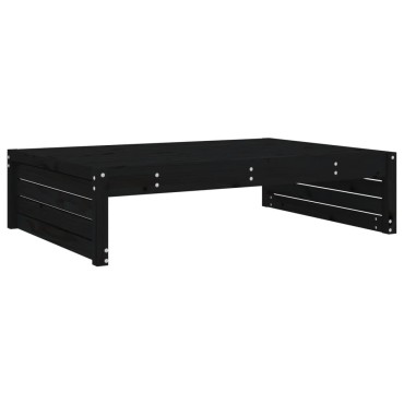 vidaXL Υποπόδιο Κήπου Μαύρο 120x80cm από Μασίφ Ξύλο Πεύκου 1 τεμ. Γωνιακός