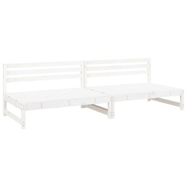 vidaXL Καναπέδες Κήπου Μεσαίοι 2 τεμ. Λευκός 120x80cm Μασίφ Ξύλο Πεύκου Διθέσιος