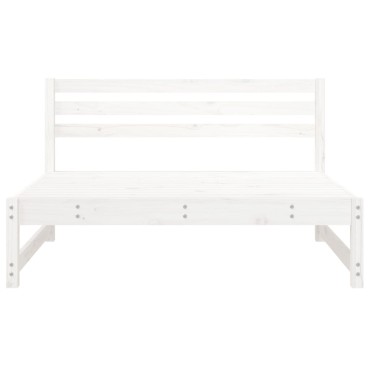 vidaXL Καναπέδες Κήπου Μεσαίοι 2 τεμ. Λευκός 120x80cm Μασίφ Ξύλο Πεύκου Διθέσιος