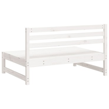 vidaXL Καναπέδες Κήπου Μεσαίοι 2 τεμ. Λευκός 120x80cm Μασίφ Ξύλο Πεύκου Διθέσιος