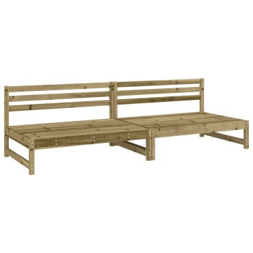 vidaXL Καναπέδες Κήπου Μεσαίοι 2 τεμ. 120x80cm Εμποτισμένο Ξύλο Πεύκου Διθέσιος