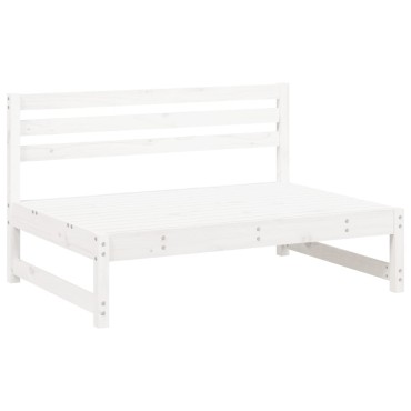 vidaXL Καναπές Κήπου Μεσαίος Λευκός 120x80cm από Μασίφ Ξύλο Πεύκου 1 τεμ. Γωνιακός