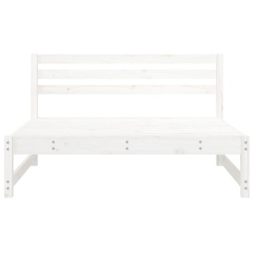 vidaXL Καναπές Κήπου Μεσαίος Λευκός 120x80cm από Μασίφ Ξύλο Πεύκου 1 τεμ. Γωνιακός