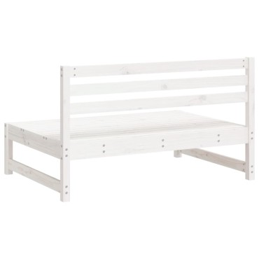 vidaXL Καναπές Κήπου Μεσαίος Λευκός 120x80cm από Μασίφ Ξύλο Πεύκου 1 τεμ. Γωνιακός