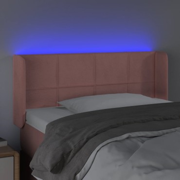 vidaXL Κεφαλάρι Κρεβατιού LED Ροζ 83x16x78/88cm Βελούδινο 1 τεμ.