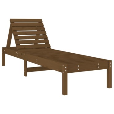 vidaXL Ξαπλώστρα Μελί Καφέ 199,5x60x74cm από Μασίφ Ξύλο Πεύκου 1 τεμ.