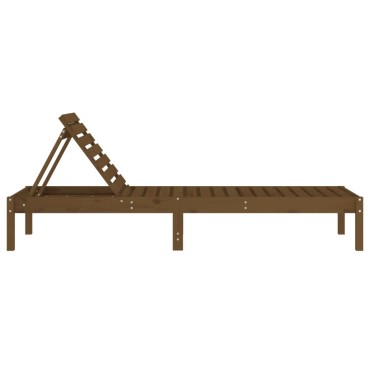 vidaXL Ξαπλώστρα Μελί Καφέ 199,5x60x74cm από Μασίφ Ξύλο Πεύκου 1 τεμ.