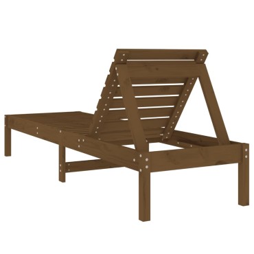 vidaXL Ξαπλώστρα Μελί Καφέ 199,5x60x74cm από Μασίφ Ξύλο Πεύκου 1 τεμ.