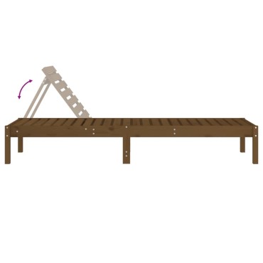 vidaXL Ξαπλώστρα Μελί Καφέ 199,5x60x74cm από Μασίφ Ξύλο Πεύκου 1 τεμ.