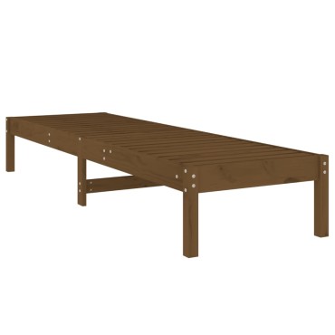 vidaXL Ξαπλώστρα Μελί Καφέ 199,5x60x74cm από Μασίφ Ξύλο Πεύκου 1 τεμ.