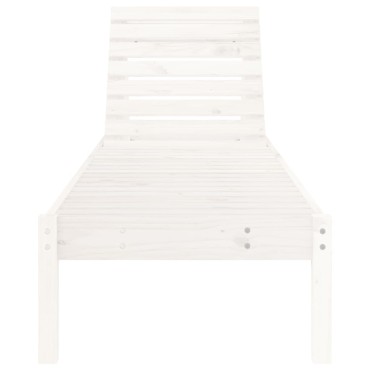 vidaXL Ξαπλώστρα Λευκή 199,5x60x74cm από Μασίφ Ξύλο Πεύκου 1 τεμ.