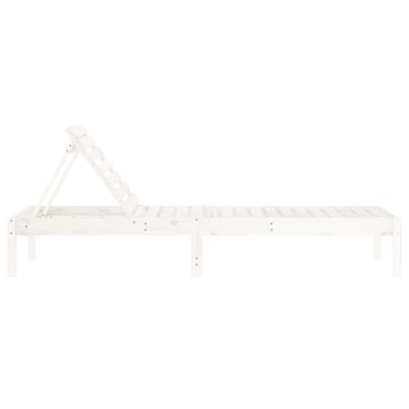 vidaXL Ξαπλώστρα Λευκή 199,5x60x74cm από Μασίφ Ξύλο Πεύκου 1 τεμ.