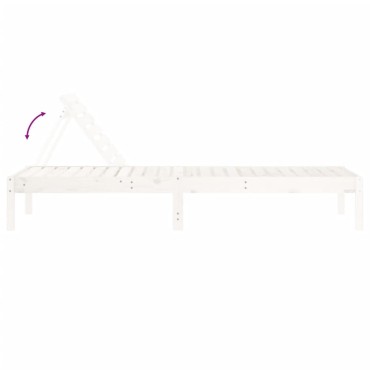 vidaXL Ξαπλώστρα Λευκή 199,5x60x74cm από Μασίφ Ξύλο Πεύκου 1 τεμ.