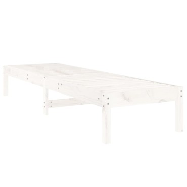 vidaXL Ξαπλώστρα Λευκή 199,5x60x74cm από Μασίφ Ξύλο Πεύκου 1 τεμ.