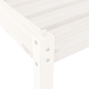 vidaXL Ξαπλώστρα Λευκή 199,5x60x74cm από Μασίφ Ξύλο Πεύκου 1 τεμ.