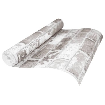 vidaXL Ταπετσαρία 3D με Σχέδιο Τούβλων Γκρι 10x0,53μ Non-woven