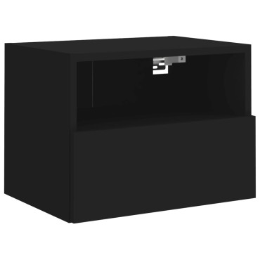 vidaXL Έπιπλο Τοίχου Τηλεόρασης Μαύρο 40x30x30cm από Επεξ. Ξύλο