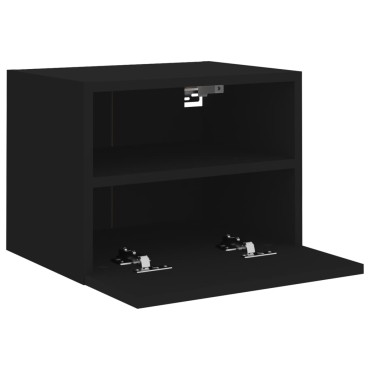 vidaXL Έπιπλο Τοίχου Τηλεόρασης Μαύρο 40x30x30cm από Επεξ. Ξύλο
