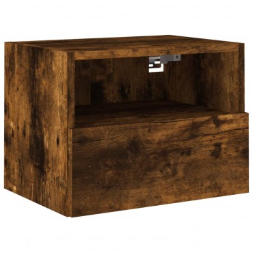 vidaXL Έπιπλα Τοίχου Τηλ. 2 τεμ. Καπνιστή Δρυς 40x30x30cm Επεξ.Ξύλο
