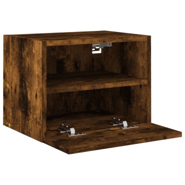 vidaXL Έπιπλα Τοίχου Τηλ. 2 τεμ. Καπνιστή Δρυς 40x30x30cm Επεξ.Ξύλο