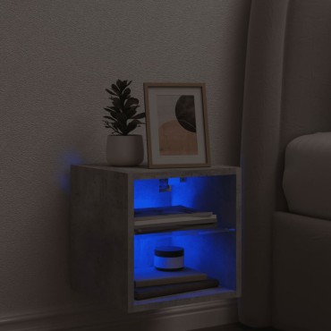 vidaXL Έπιπλο Τηλεόρασης με LED Γκρι Σκυροδέματος 30x28,5x30cm
