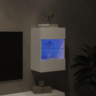 vidaXL Έπιπλο Τοίχου Τηλεόρασης με LED Λευκό 40x30x60,5cm