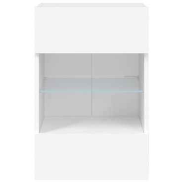 vidaXL Έπιπλο Τοίχου Τηλεόρασης με LED Λευκό 40x30x60,5cm