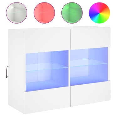 vidaXL Έπιπλο Τοίχου Τηλεόρασης με LED Λευκό 78,5x30x60,5cm