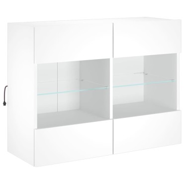 vidaXL Έπιπλο Τοίχου Τηλεόρασης με LED Λευκό 78,5x30x60,5cm