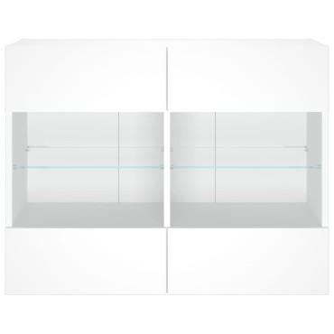 vidaXL Έπιπλο Τοίχου Τηλεόρασης με LED Λευκό 78,5x30x60,5cm