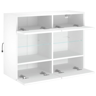 vidaXL Έπιπλο Τοίχου Τηλεόρασης με LED Λευκό 78,5x30x60,5cm