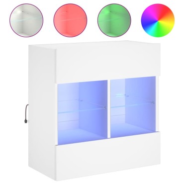 vidaXL Έπιπλο Τοίχου Τηλεόρασης με LED Λευκό 58,5x30x60,5cm