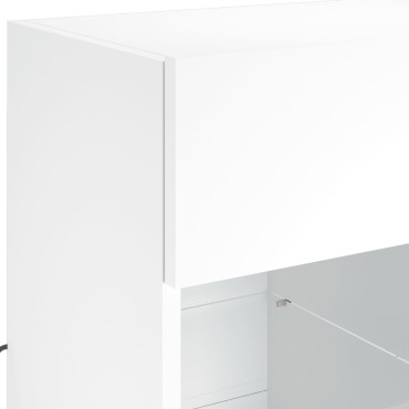 vidaXL Έπιπλο Τοίχου Τηλεόρασης με LED Λευκό 58,5x30x60,5cm