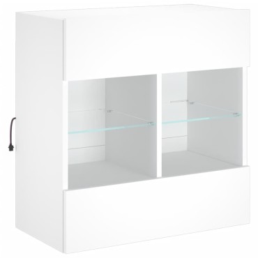 vidaXL Έπιπλο Τοίχου Τηλεόρασης με LED Λευκό 58,5x30x60,5cm