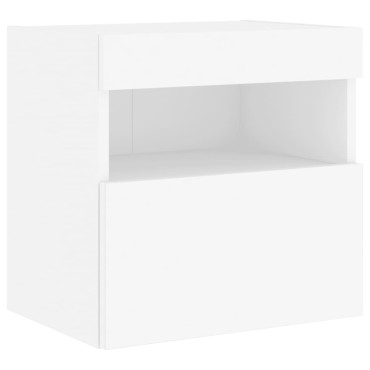 vidaXL Έπιπλο Τοίχου Τηλεόρασης με LED Λευκό 40x30x40cm
