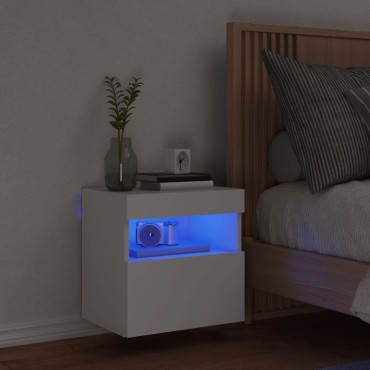 vidaXL Έπιπλο Τοίχου Τηλεόρασης με LED Λευκό 40x30x40cm