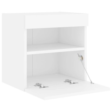 vidaXL Έπιπλο Τοίχου Τηλεόρασης με LED Λευκό 40x30x40cm