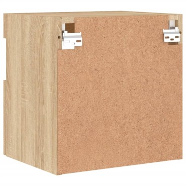 vidaXL Έπιπλα Τοίχου Τηλ. με LED 2 τεμ. Sonoma Δρυς 40x30x40cm