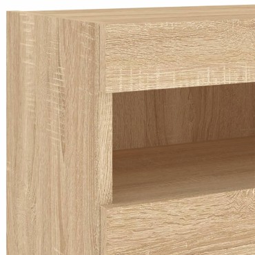 vidaXL Έπιπλα Τοίχου Τηλ. με LED 2 τεμ. Sonoma Δρυς 40x30x40cm
