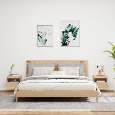 vidaXL Έπιπλα Τοίχου Τηλ. με LED 2 τεμ. Sonoma Δρυς 40x30x40cm