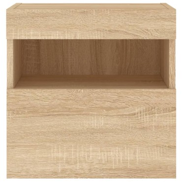 vidaXL Έπιπλα Τοίχου Τηλ. με LED 2 τεμ. Sonoma Δρυς 40x30x40cm