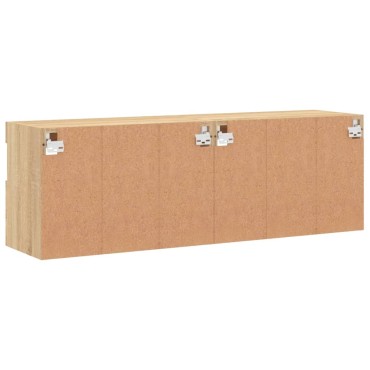 vidaXL Έπιπλα Τοίχου Τηλ. με LED 2 τεμ. Sonoma Δρυς 60x30x40cm