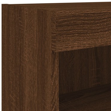 vidaXL Έπιπλο Τοίχου Τηλεόρασης με LED Καφέ Δρυς 60x30x40cm