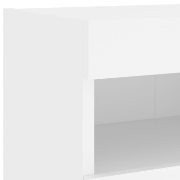 vidaXL Έπιπλο Τοίχου Τηλεόρασης με LED Λευκό 80x30x40cm