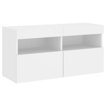 vidaXL Έπιπλο Τοίχου Τηλεόρασης με LED Λευκό 80x30x40cm